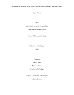Educating Physicians to Detect Dental Caries: Evaluating a Simple