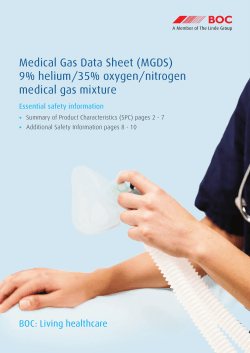 Medical Gas Data Sheet (MGDS) 9% helium/35% oxygen