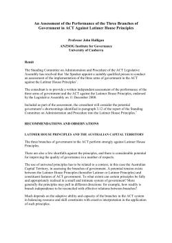 An Assessment of the Performance of the Three Branches of