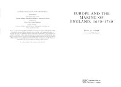 EUROPE AND THE MAKING OF ENGLAND, 1660-1760