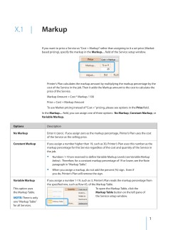 Markup - Printer`s Plan