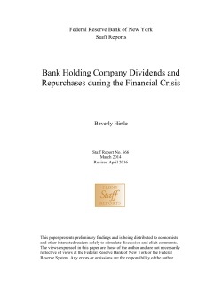 Bank Holding Company Dividends and Repurchases during the