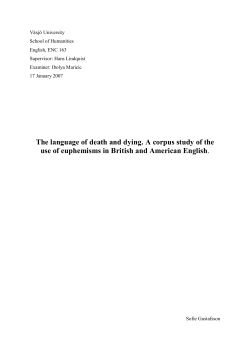 The language of death and dying. A corpus study of the use