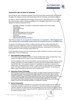 TECHNOLOGY AND THE WAYS OF WORKING Over the past few