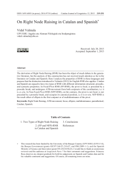 On Right Node Raising in Catalan and Spanish*