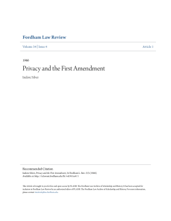 Privacy and the First Amendment