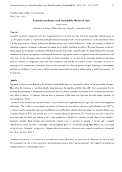 Consumer preference and Automobile Market in India