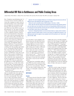 Differential HIV Risk in Bathhouses and Public Cruising Areas