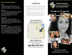 NLF Brochure - Northwest Leadership Foundation