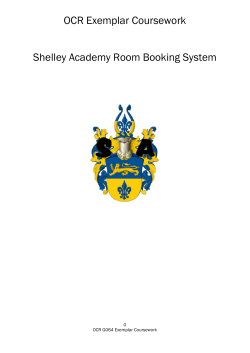 OCR Exemplar Coursework Shelley Academy Room Booking System