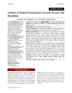 Attitude of Medical Professionals Towards Persons