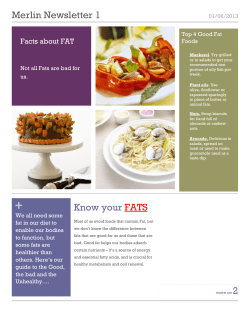 Merlin Newsletter 1 Know your FATS