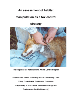 An assessment of habitat manipulation as a fox control strategy
