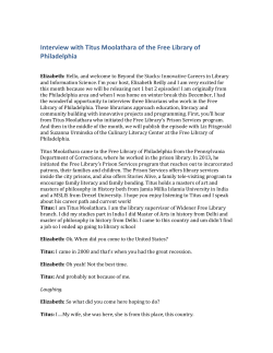 Interview with Titus Moolathara of the Free Library of Philadelphia