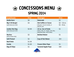 concessions menu - Cowlitz Youth Soccer Association
