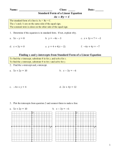 Standard Form of a Linear Equation + F