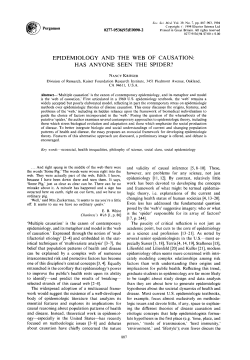 EPIDEMIOLOGY AND THE WEB OF CAUSATION: HAS ANYONE