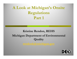 Michigan Onsite Regulations Part 1