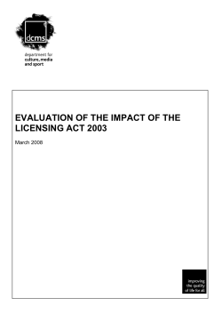 evaluation of the impact of the licensing act 2003