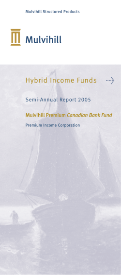 Hybrid Income Funds l - Strathbridge Asset Management