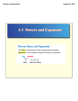 1-3 Powers and Exponents