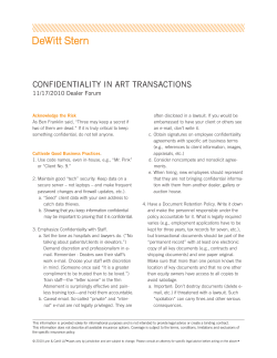 Confidentiality in Art Transactions