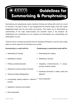 How to Summarise and Paraphrase