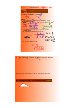 3. What is the area of a triangular plot of land with two sides of