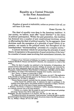 Equality as a Central Principle in the First Amendment