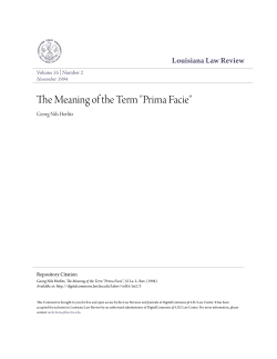 The Meaning of the Term "Prima Facie"