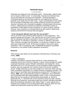 Herbicide Injury