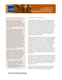 Civil Society Briefs: Lao People`s Democratic Republic