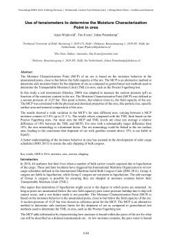 Use of tensiometers to determine the Moisture Characterization