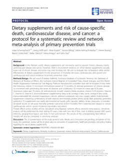 Dietary supplements and risk of cause