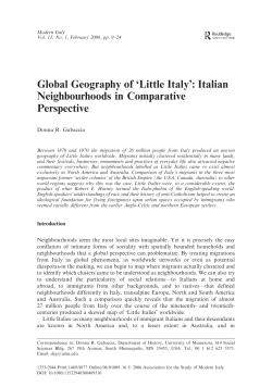 Global Geography of `Little Italy`: Italian Neighbourhoods in