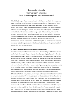 Pre-modern fossils Can we learn anything from the Emergent