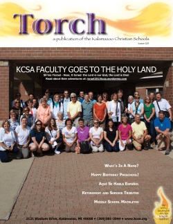 Jun. - Faculty to Holy Land - Kalamazoo Christian School Association