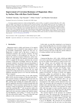 Improvement of Corrosion Resistance of Magnesium Alloys by