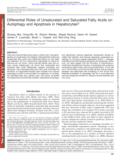 Differential Roles of Unsaturated and Saturated Fatty Acids on