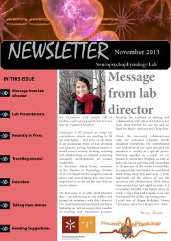 Message from lab director