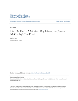 Hell On Earth: A Modern Day Inferno in Cormac McCarthy`s The Road