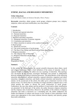 Ethnic, Racial and Religious Minorities