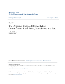 The Origins of Truth and Reconciliation Commissions: South Africa
