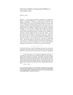 Inheritance Rights of Nonmarital Children in Late Roman Law