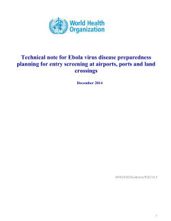 Technical note for Ebola virus disease preparedness planning for