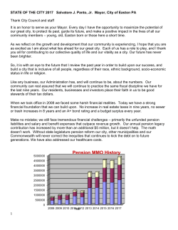 Pension MMO History - the City of Easton