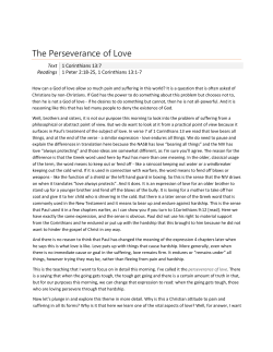 The Perseverance of Love
