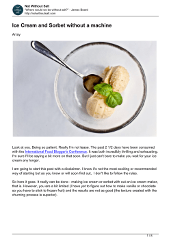 Ice Cream and Sorbet without a machine