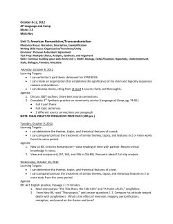 Unit 2: American Romanticism/Transcendentalism