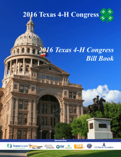 2016 Texas 4-H Congress 2016 Texas 4